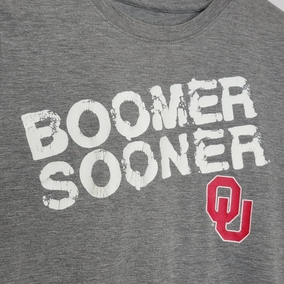 ADIDAS Oklahoma University Sooners Short Sleeve Soft T shirt Booner Sooner - Picture 8 of 13